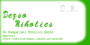 dezso miholics business card
